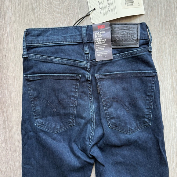Levi's Sculpt Women's Mile High Deep Indigo Super Skinny Jeans Size 25 30 High - Picture 7 of 8